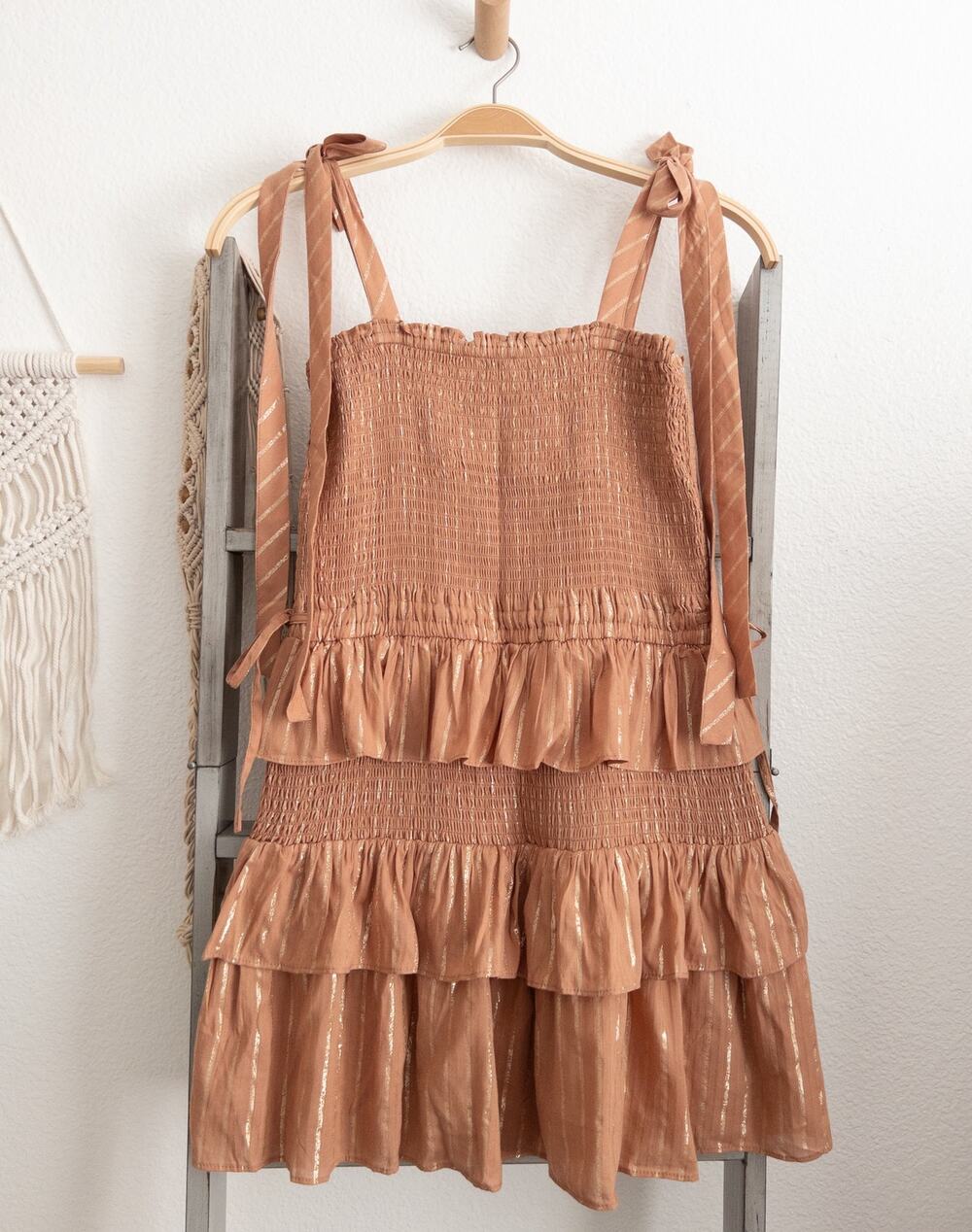 House of Harlow 1960 Shirred Ruffle Smocked Dress size small